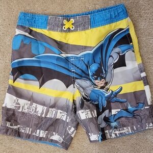 Batman Kids Swim Shorts - Blue and Yellow - Size 5T